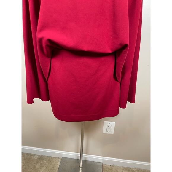 SER.O.YA Mave Long Sleeve Mock Neck Open Back Ruby Red Mini Dress Size Large - Picture 6 of 13